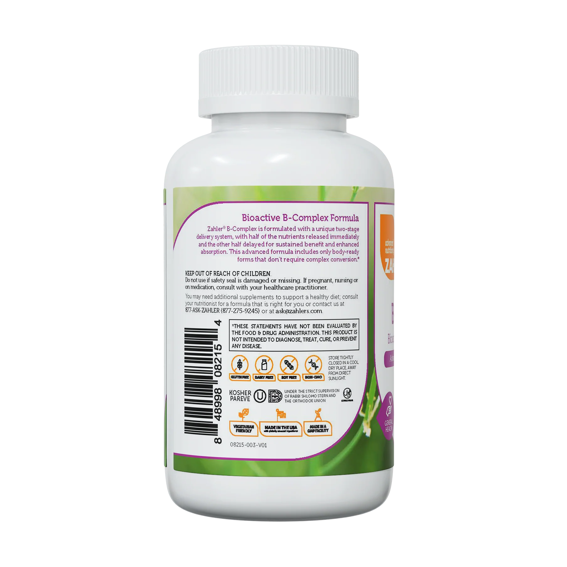 Zahler B-Complex Vitamins for Women & Men - Vitamin B Complex  Advanced 2-Stage Delivery System (60 Tablets)