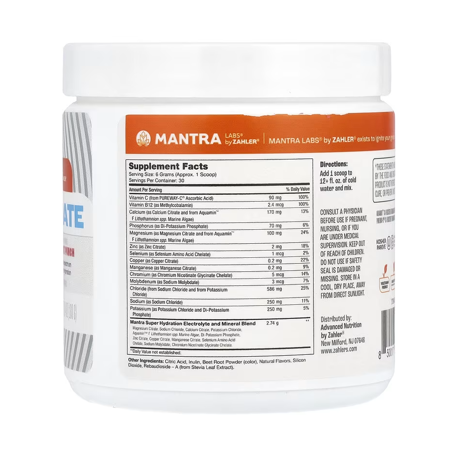 Zahler, Hydrate, Fruit Punch, 6.4 oz (180 g)