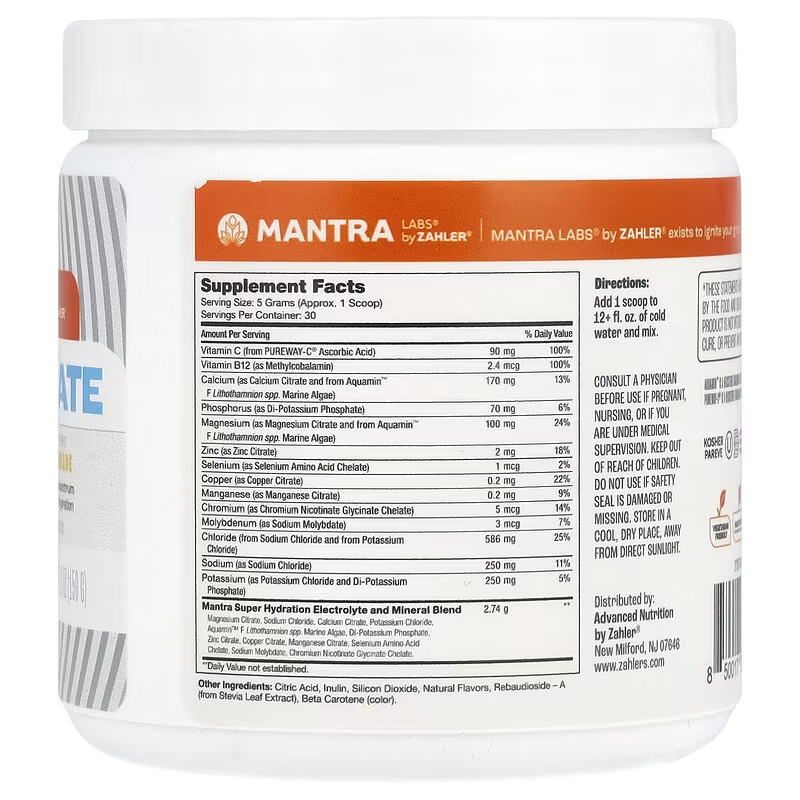 Zahler, Hydrate, Lemonade , 6.4 oz (180 g)