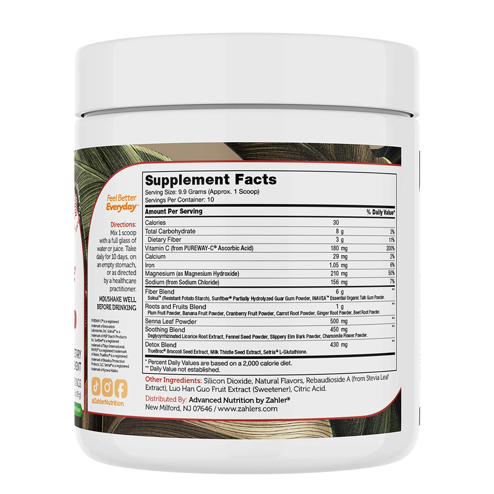 Zahler Colon Cleanse 10-Day Detox Cleanse - Cucumber Mint Flavor - Herbal Digestive Wellness - 3.5 oz Jar