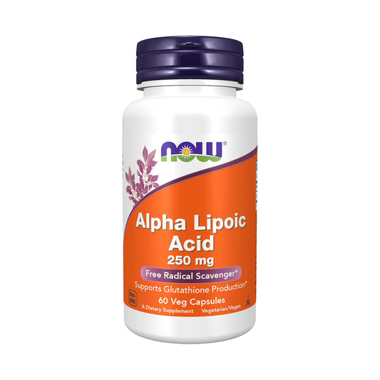 NOW Foods Supplements, Alpha Lipoic Acid 250 mg, Supports Glutathione Production*, Free Radical Scavenger*, 60 Veg Capsules