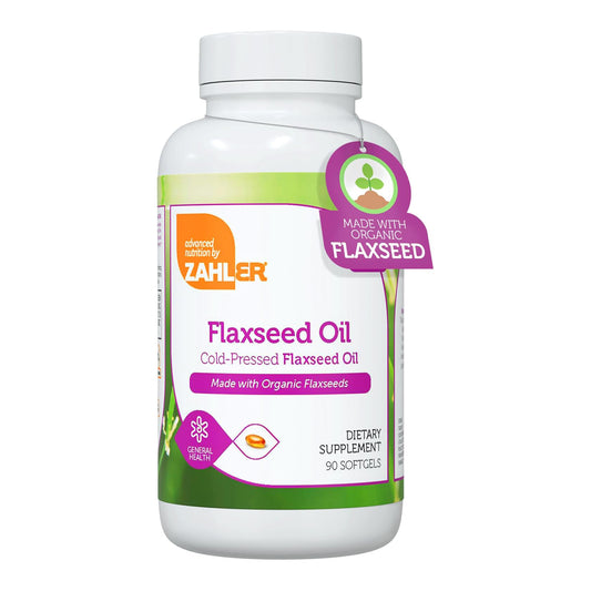 Zahler Organic Flaxseed Oil - 1000mg Softgels - Organic Omega 3 ALA Supplement -(90 Count)