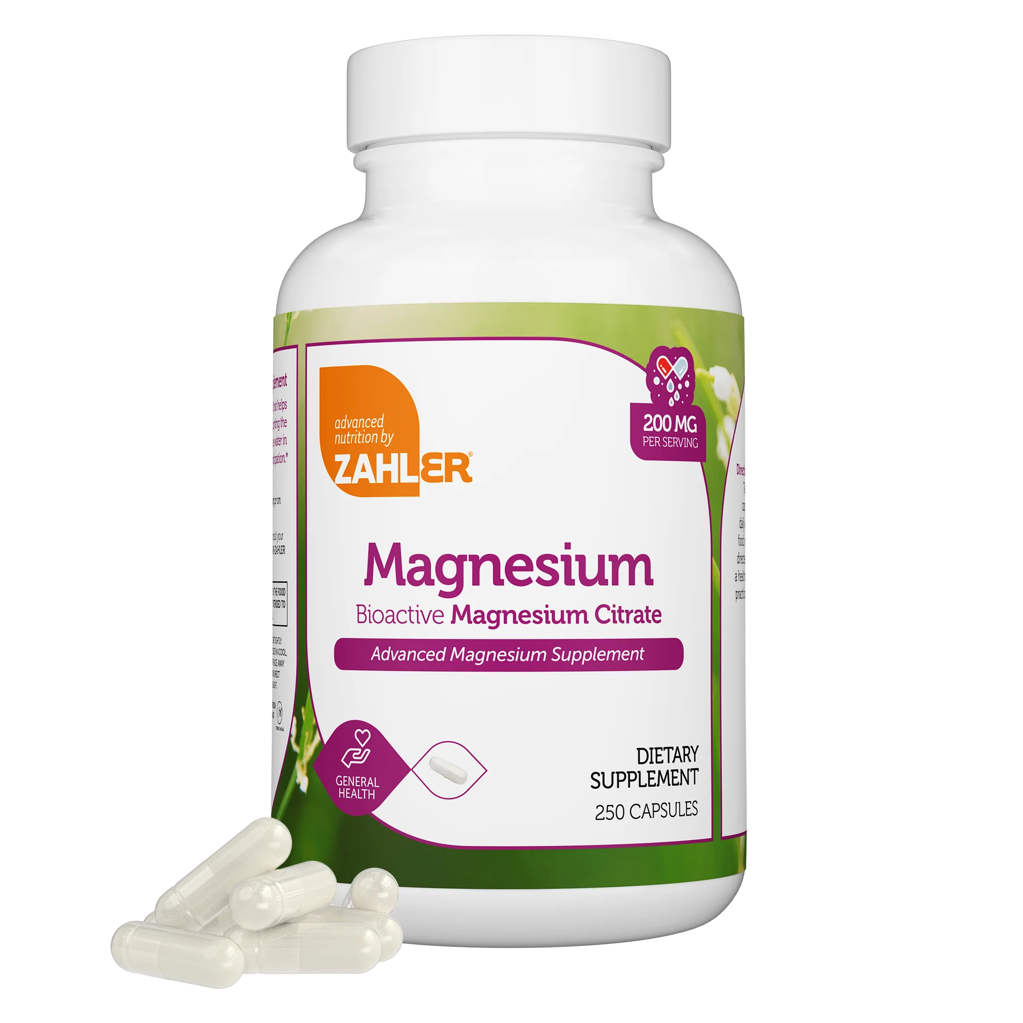 Zahler, Magnesium, Bioactive Magnesium Citrate, 200 mg, 250 Capsules