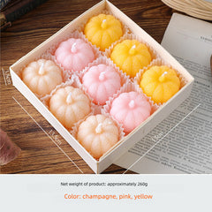 Pumpkin Scented Candle Gift Box – Faux Fruit Decor, Halloween & Thanksgiving Table Centerpiece Style 1