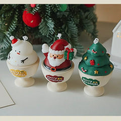 Hand-Painted Santa Claus Gypsum Candle Cup – 3 Styles, Gift Box Included, 3–4 Hour Burn Time