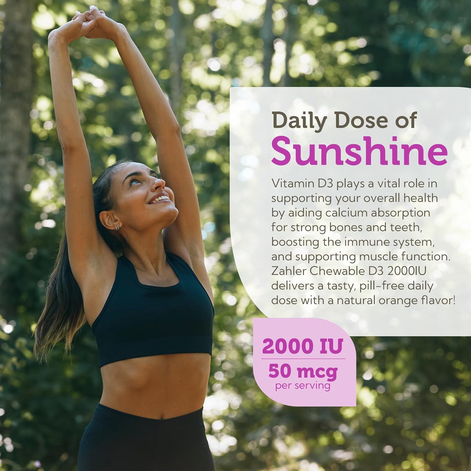 Zahler Vitamin D3 CHEWABLE 2000IU Certified Kosher, 120 Great Tasting Orange Flavored Tablets