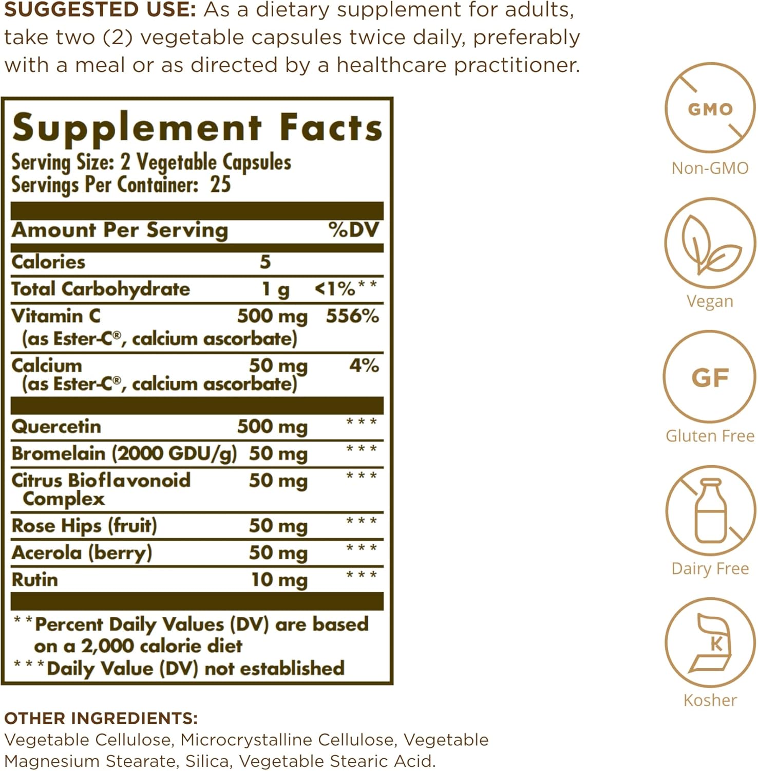 SOLGAR Quercetin Complex - 50 Vcaps