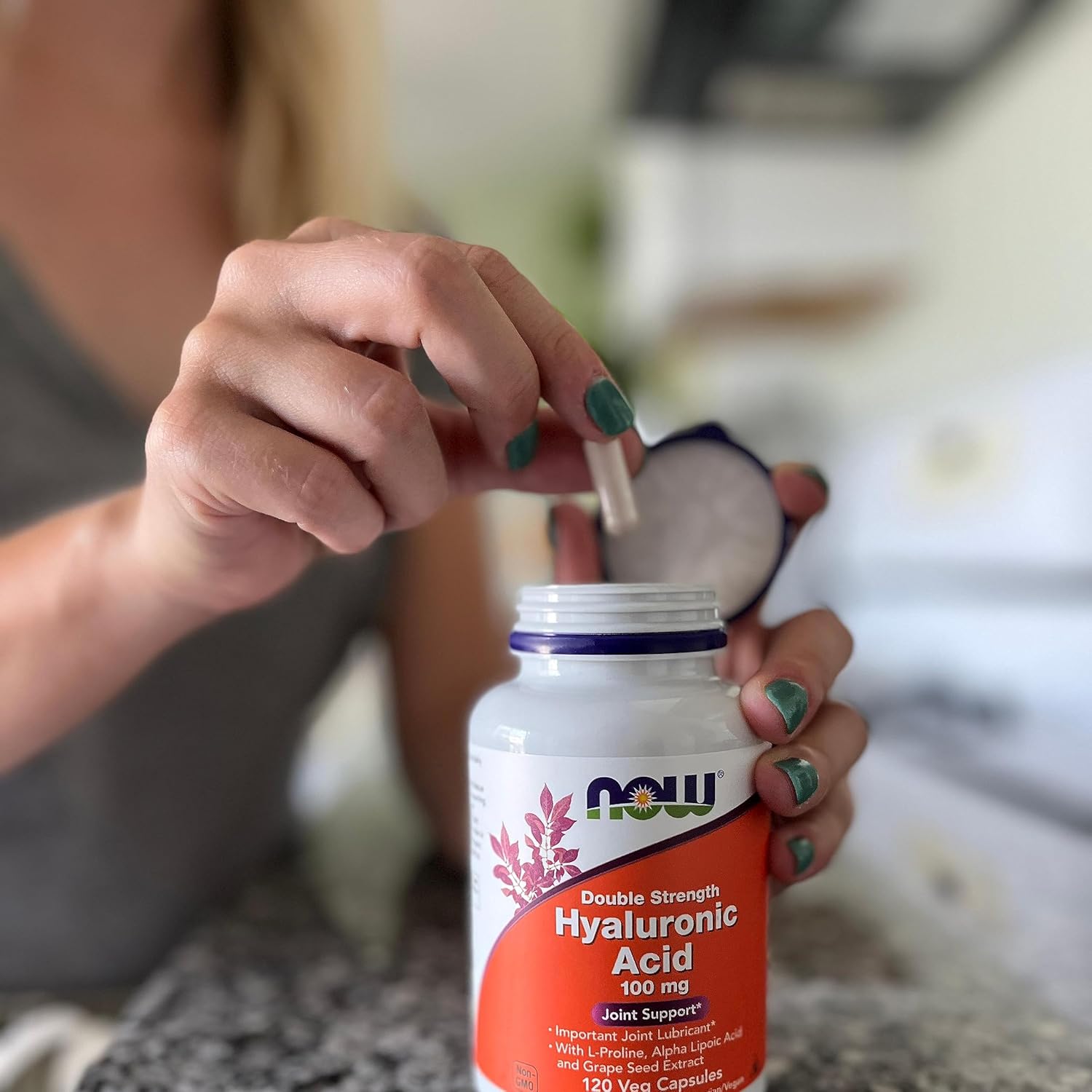 NOW Foods Supplements, Hyaluronic Acid 100 mg, 60 Veg Capsules