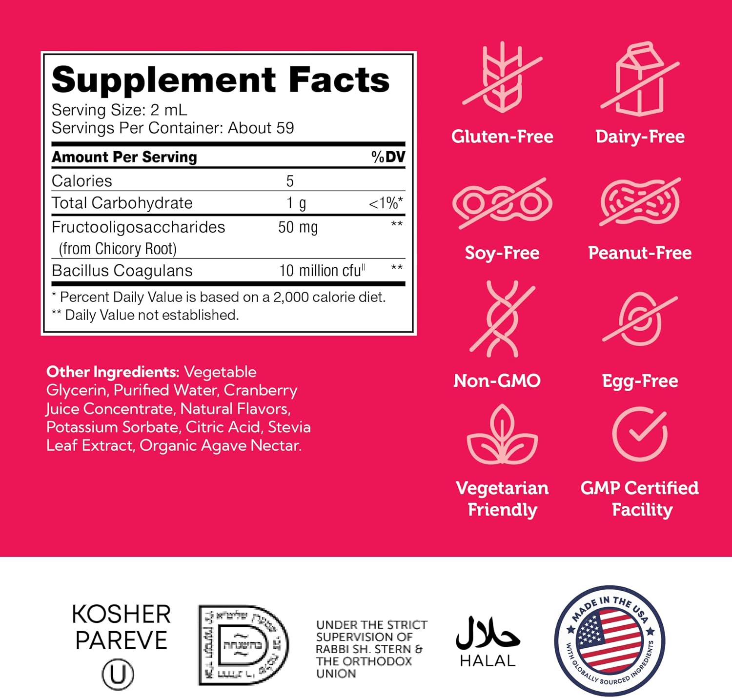 Zahler - Kidophilus Liquid Drops Probiotics for Kids (4 Fl Oz) Children's Probiotic Drops Supplement