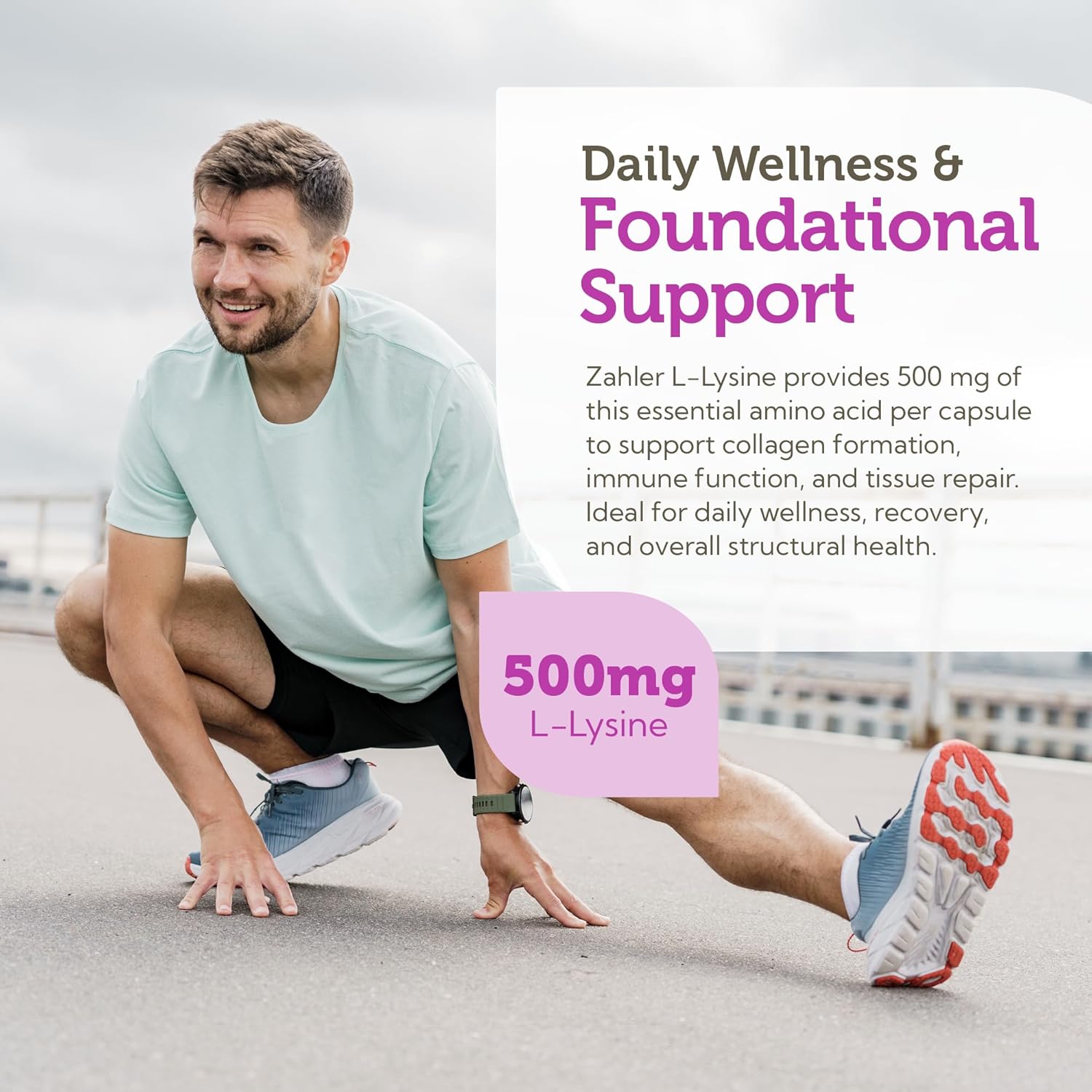 Zahler L-Lysine 500mg, Freeform L-Lysine Supplement, Kosher 60 Capsules
