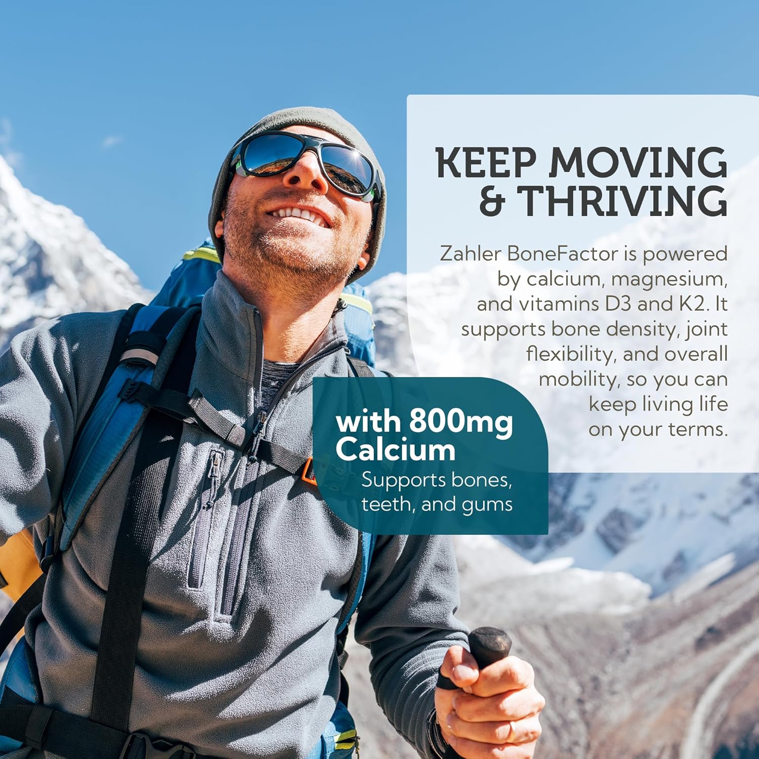 Zahler Bonefactor, Bone Strength Supplement containing Calcium, Vitamin D, Vitamin K and Magnesium, Certified Kosher, 120 Tablets