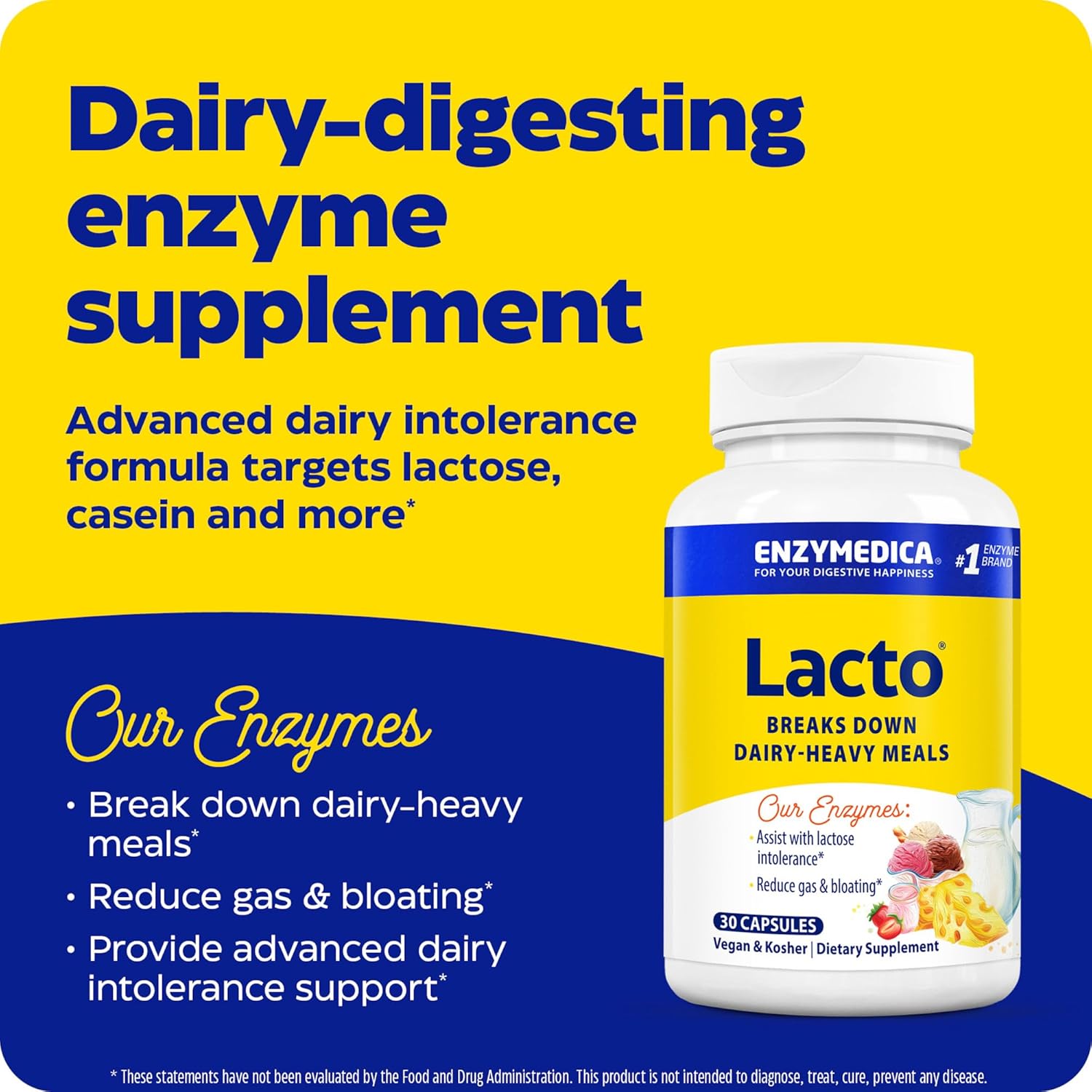 Enzymedica, Lacto®, 30 Capsules with Enzymes Lactase and Protease