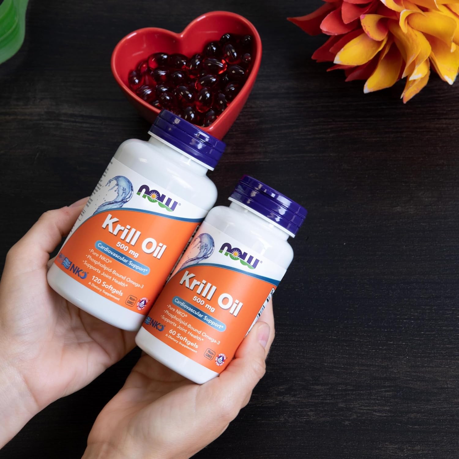 NOW Foods，Neptune Krill Oil 500 mg, Phospholipid-Bound Omega-3, Cardiovascular Support*, 60 Softgels