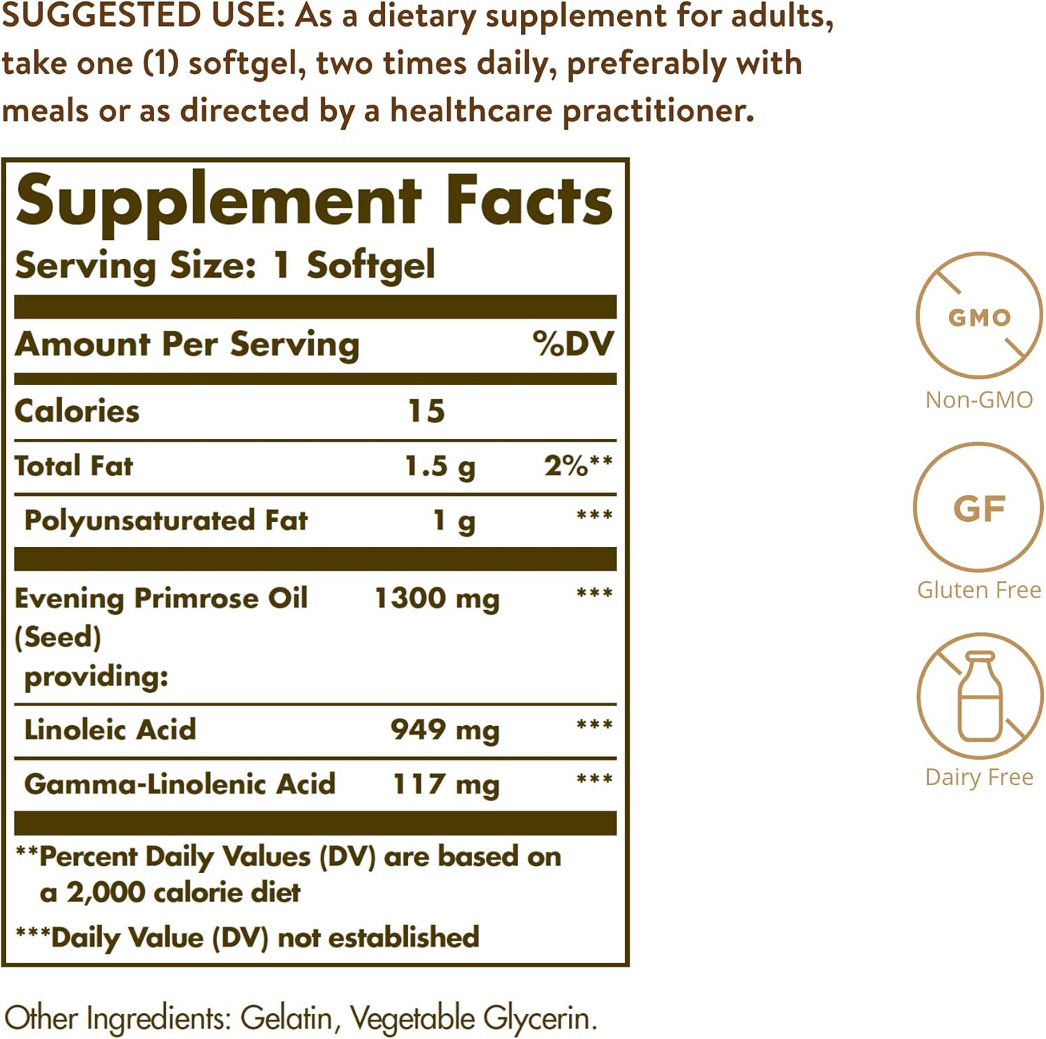 Solgar Evening Primrose Oil 1300 mg, 60 Softgels - Promotes Healthy Skin & Cardiovascular Health