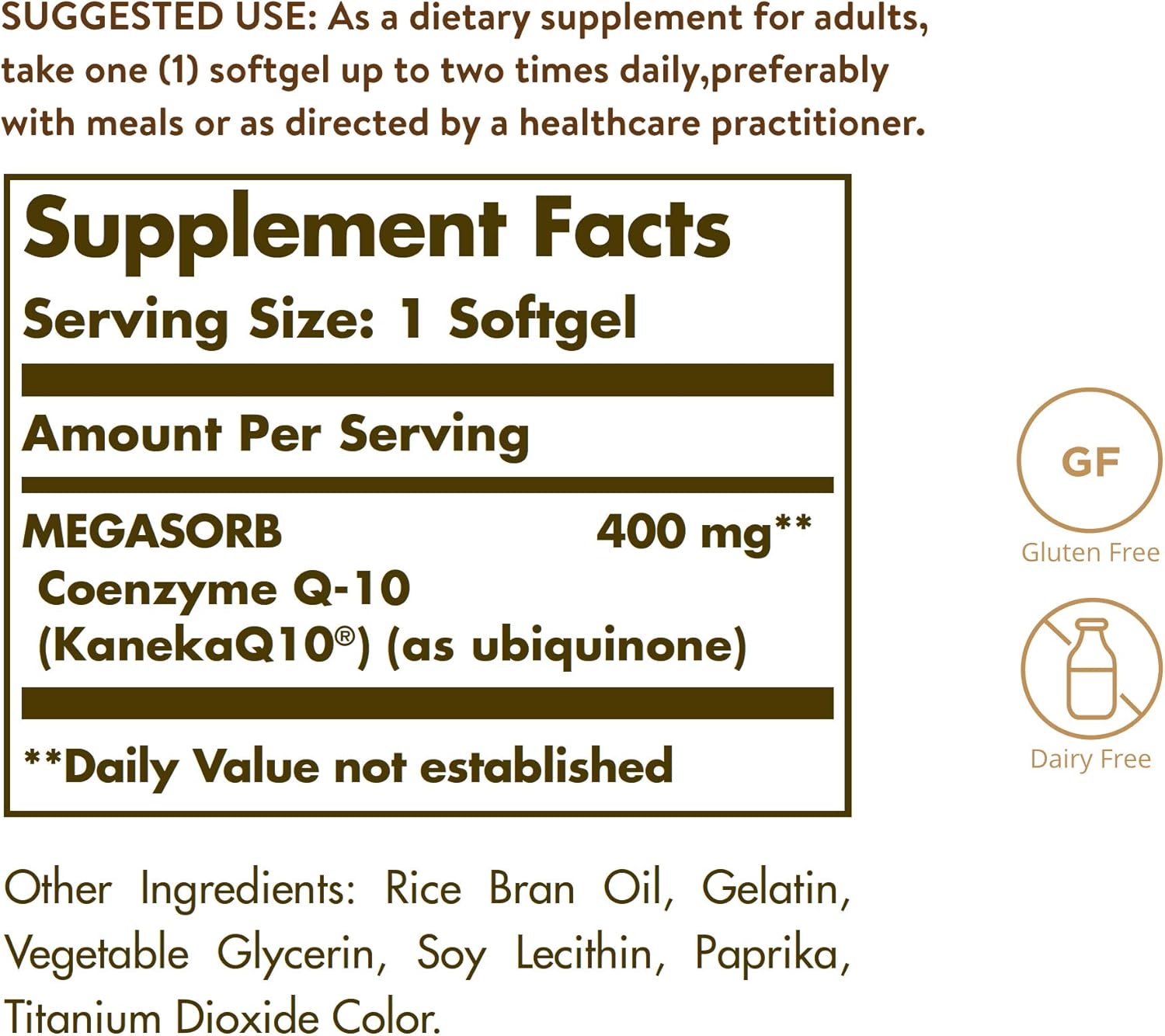 Solgar Megasorb CoQ-10 400 mg, 60 Softgels - Supports Heart & Brain Function