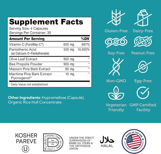 Zahler Immune Defense, Immune System Support, Certified Kosher, 120 Capsules