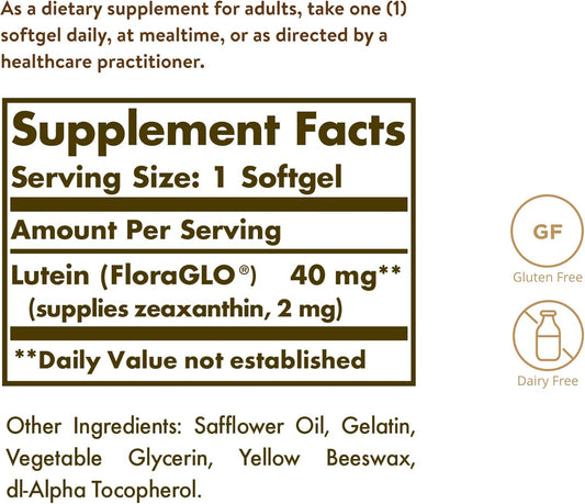 Solgar Lutein 40 mg 30 Softgels - Supports Eye Health