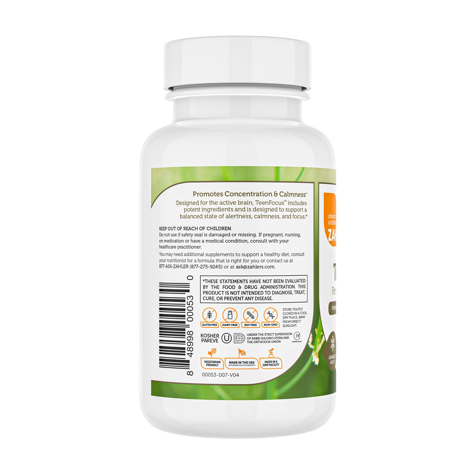Zahler's TeenFocus Healthy and Active Brain 90 Capsules