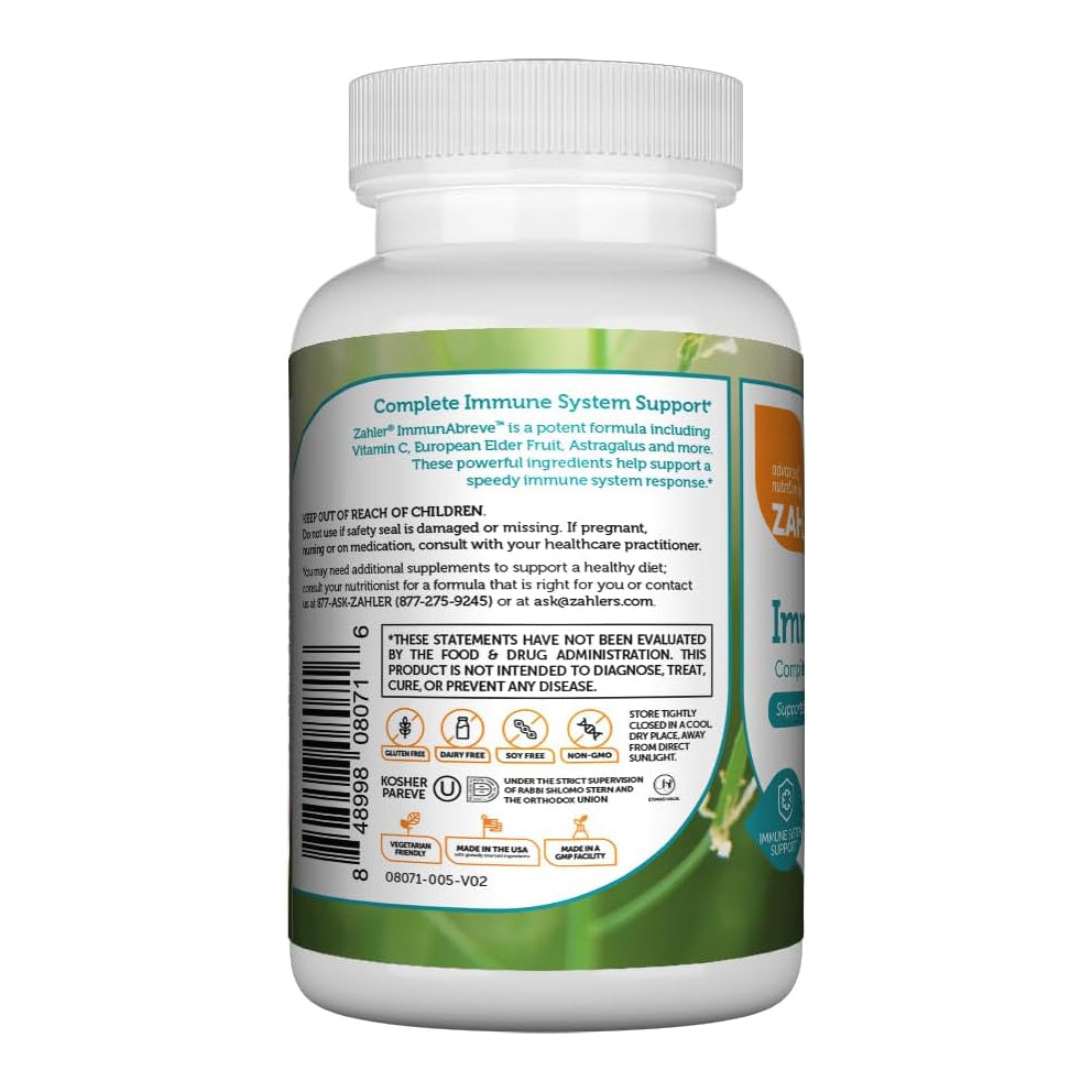 Zahler ImmunAbreve, Powerful Immune System Support, Contains Vitamin C Pantothenic Acid Echinacea and More (90 Capsules)