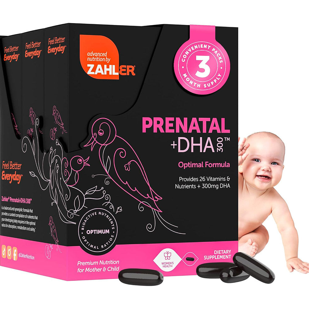 Zahler Prenatal Vitamin with DHA & Folate - DHA Supplements & Prenatal Multivitamin for Mother and Child Pre Natal Softgels (180 Count (Pack of 1))