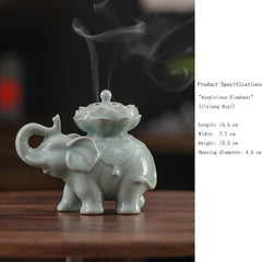 Ceramic Censer for Coil Incense – Song-Style Yue Ware & Ru Ware, Zen Tea Ceremony & Meditation Decor A Ru ware