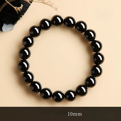 Natural Red Agate & “Ink Jade” Bracelet – Authentic Gemstone Bead Strand for Women Black Agate 10MM
