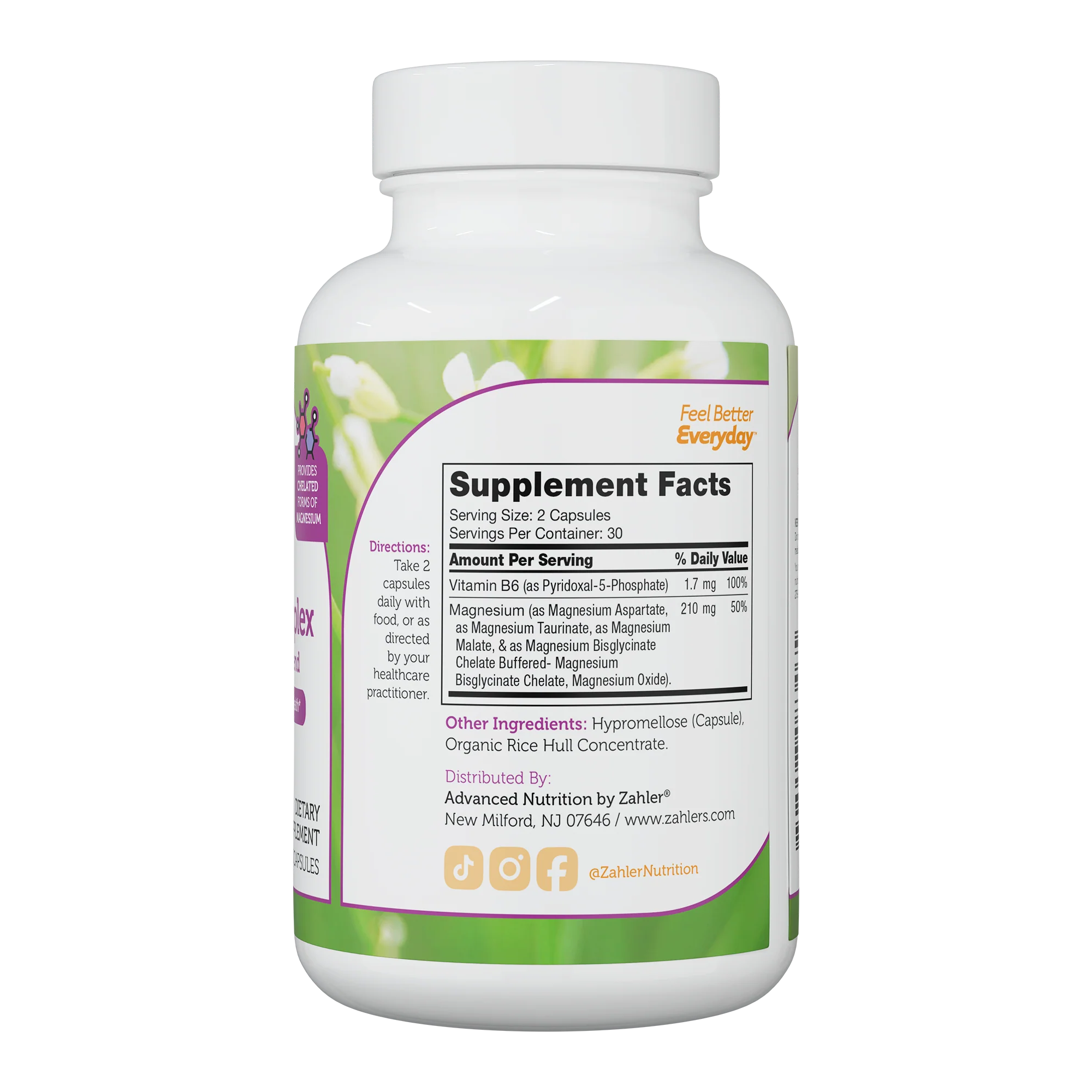 Zahler, Magnesium Complex,  Bone Nerve Heart & Muscle Health (60 Capsules)