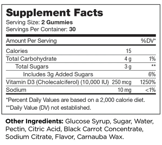Zahler Chapter Six, Vitamin D3 60 Gummies 10,000 IU