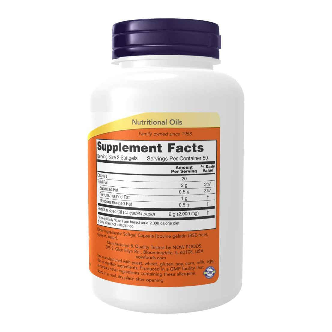 Now Pumpkin Seed Oil 1000 mg 100 softgels
