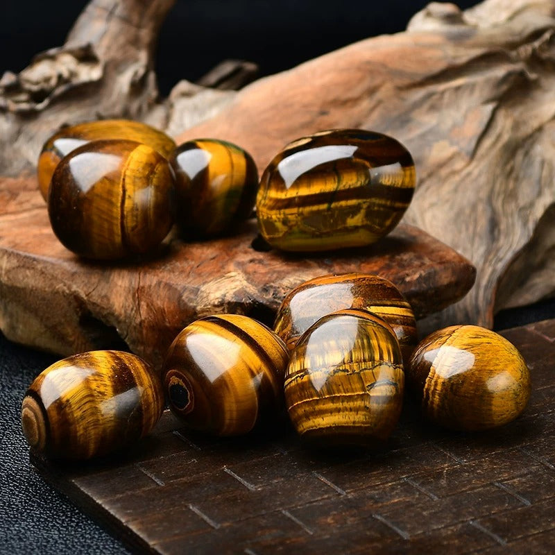Oval Tiger Eye Crystal – Natural Raw Stone for Aquarium Landscape & Home Decor