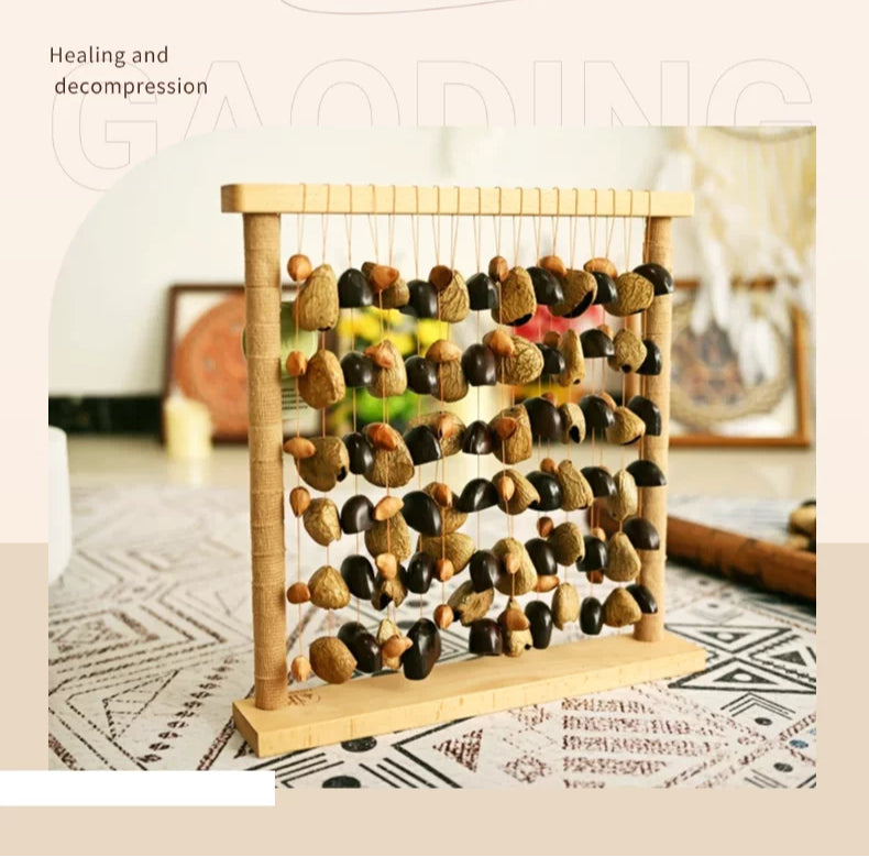 Healing Forest Nut Shell Rattle & Wind Chime – Indonesian Black Fruit, Sound Therapy Instrument
