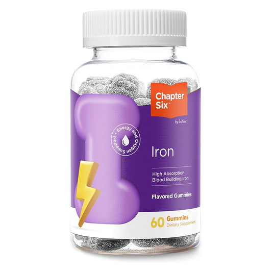 Zahler Chapter Six Iron Gummies, Iron Supplement with Vitamin C for Adults, Kosher, 60 Flavored Gummies (10MG)