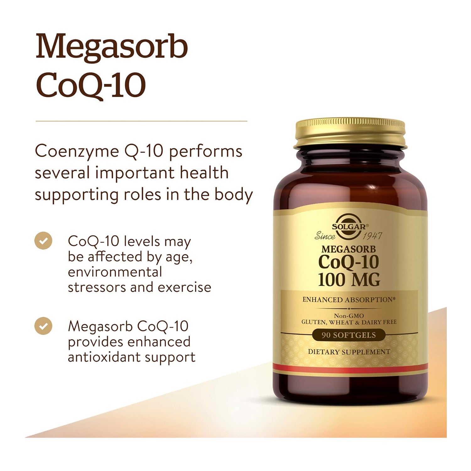 Solgar Megasorb CoQ-10 100 mg, 90 Softgels - Supports Healthy Aging 90 Servings
