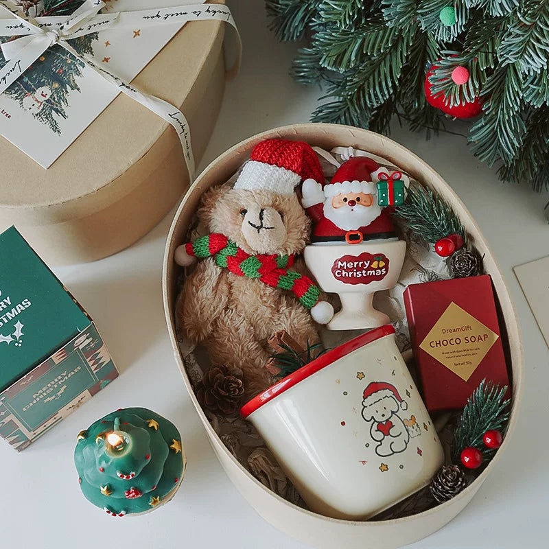 Hand-Painted Santa Claus Gypsum Candle Cup – 3 Styles, Gift Box Included, 3–4 Hour Burn Time