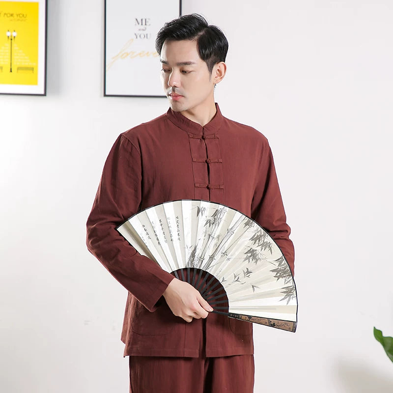 Zen Jushi Clothing – Cotton Linen Tai Chi & Yoga Outfit, Unisex Dharma / Tea Ceremony Suit