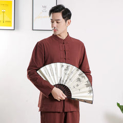 Zen Jushi Clothing – Cotton Linen Tai Chi & Yoga Outfit, Unisex Dharma / Tea Ceremony Suit
