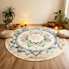 Singing Bowl Healing Room Carpet Round Meditation Mat