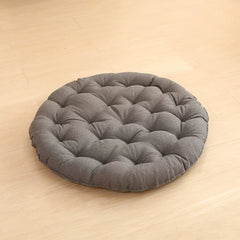 Cotton Linen Meditation Mat – Thick Foldable Floor Cushion for Yoga, Sitting, Balcony & Living Room Grey
