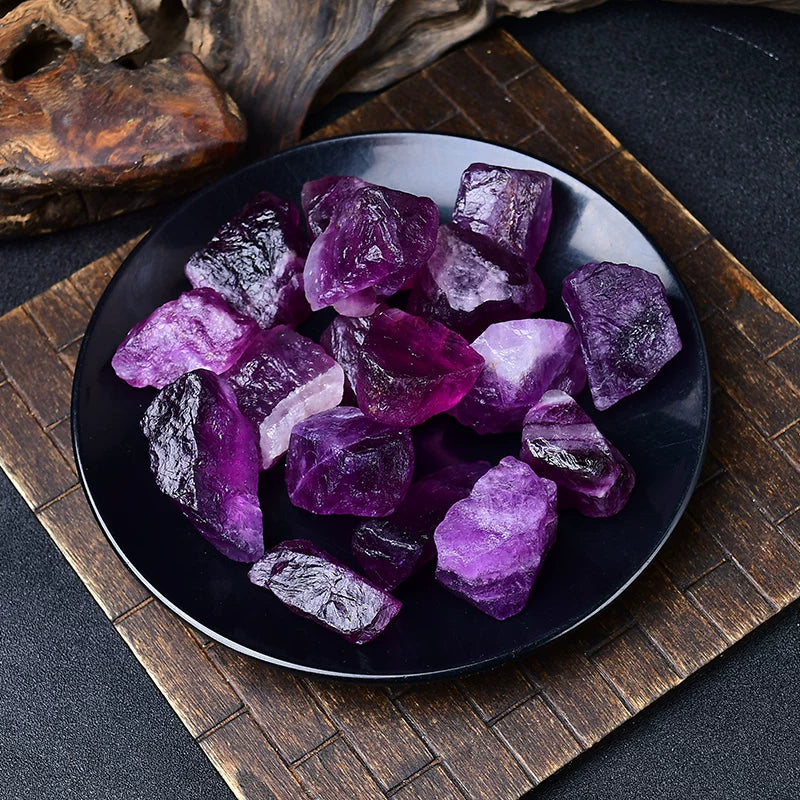 Natural Purple Fluorite Crystal Specimen – Raw Mineral for Home Decor