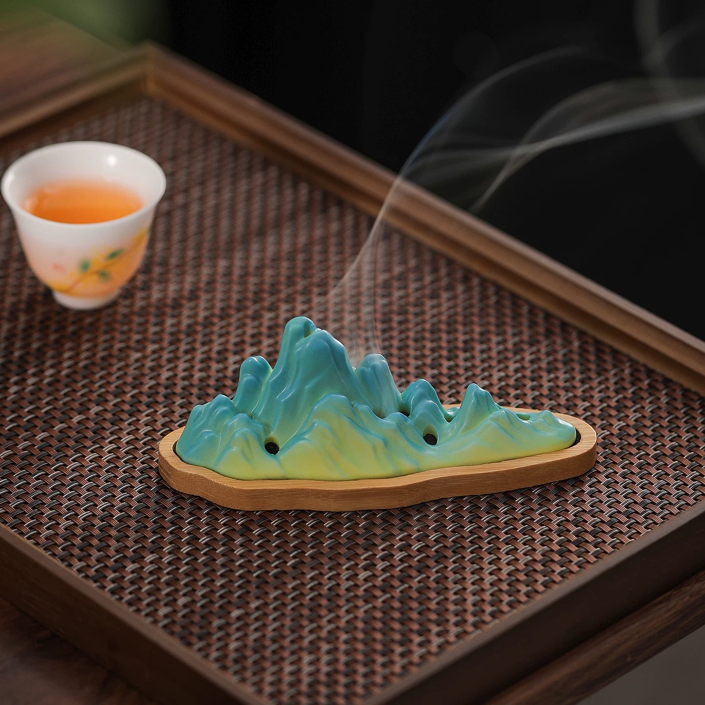Ceramic Mountain Incense Burner – Creative Rockery Stick Incense Holder, Sandalwood & Agarwood Aromatherapy for Home Decor