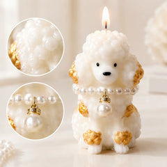 Adorable Poodle Dog Candle – Cartoon Animal Decor, Perfect Birthday/Party Favor