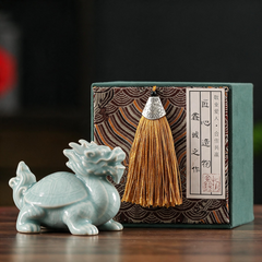 Ceramic Dragon Turtle Feng Shui Statue – Auspicious Dragon-Headed Turtle for Wealth, Protection & Office Decor Ru Ware