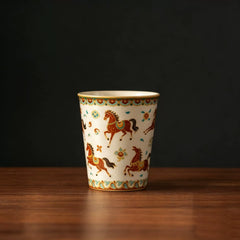 Ruyao Dunhuang Ceramic Tumbler – Large Personal Tea Cup, Premium Gift Box, 2 Styles L Style B Cup only