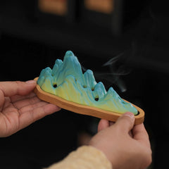 Ceramic Mountain Incense Burner – Creative Rockery Stick Incense Holder, Sandalwood & Agarwood Aromatherapy for Home Decor