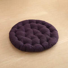 Cotton Linen Meditation Mat – Thick Foldable Floor Cushion for Yoga, Sitting, Balcony & Living Room Deep Purple