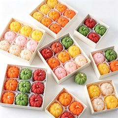 Pumpkin Scented Candle Gift Box – Faux Fruit Decor, Halloween & Thanksgiving Table Centerpiece