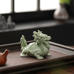 Ceramic Dragon Turtle Feng Shui Statue – Auspicious Dragon-Headed Turtle for Wealth, Protection & Office Decor