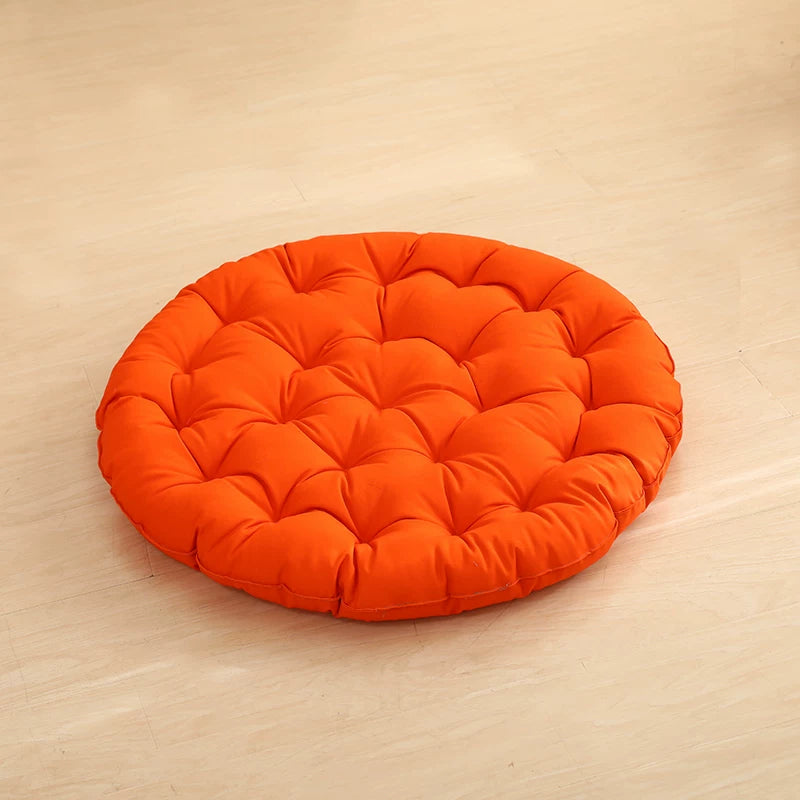 Cotton Linen Meditation Mat – Thick Foldable Floor Cushion for Yoga, Sitting, Balcony & Living Room Orange 2