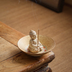 Buddha & Elephant Ceramic Incense Burner – Zen Stick/Coil Incense Holder, Tea Ceremony Decor & Meditation Gift