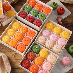 Pumpkin Scented Candle Gift Box – Faux Fruit Decor, Halloween & Thanksgiving Table Centerpiece